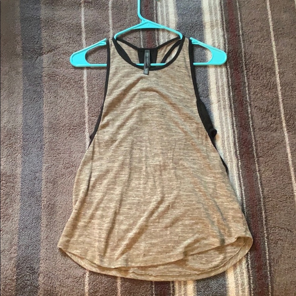 Green tank top with connected sports bra look